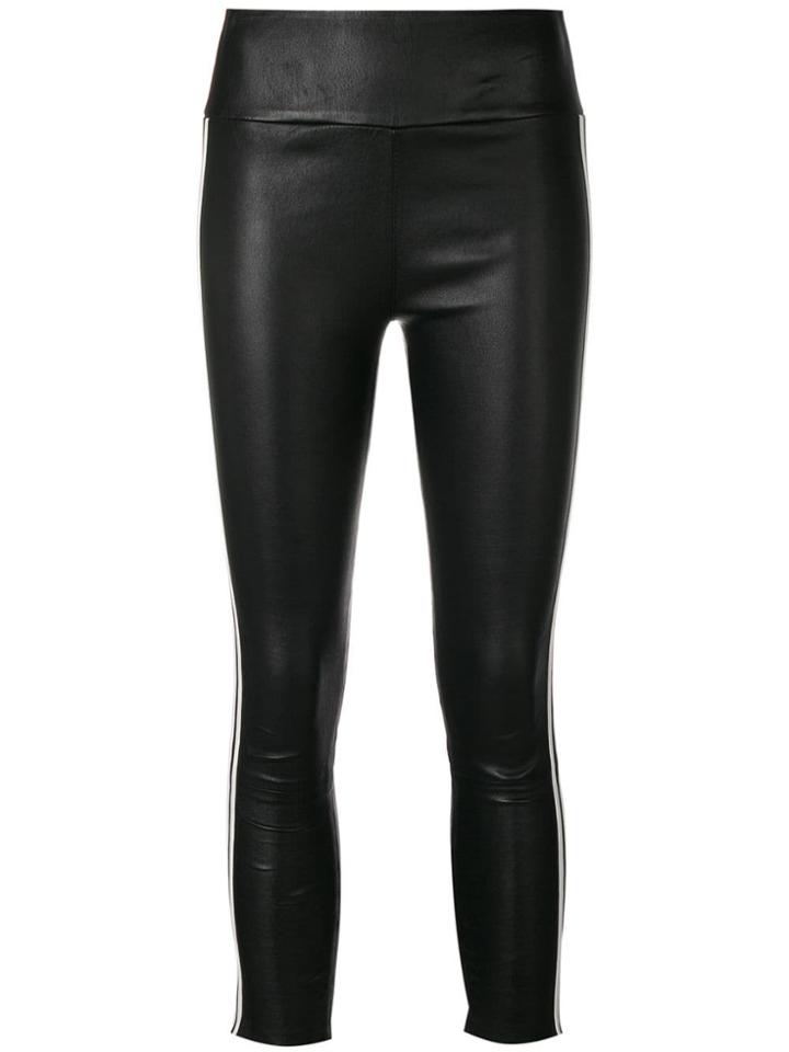 Sprwmn Striped Stretch Leather Trousers - Black