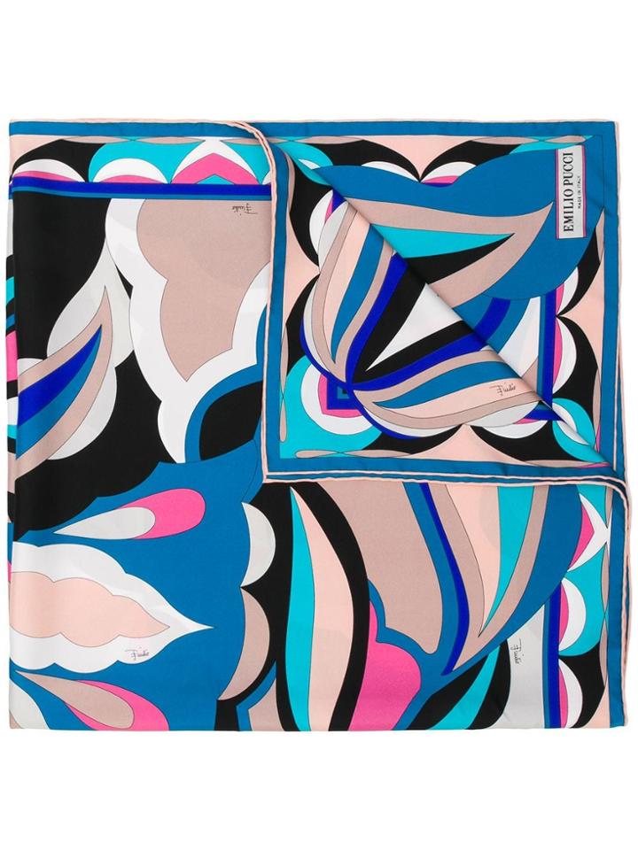 Emilio Pucci Small Square Scarf - Blue