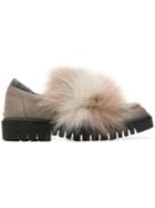 Lorena Antoniazzi Fur Embellished Loafers - Nude & Neutrals