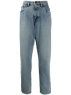 Miu Miu High Waisted Faded Jeans - Blue