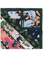 Carven Mask Print Scarf - Green