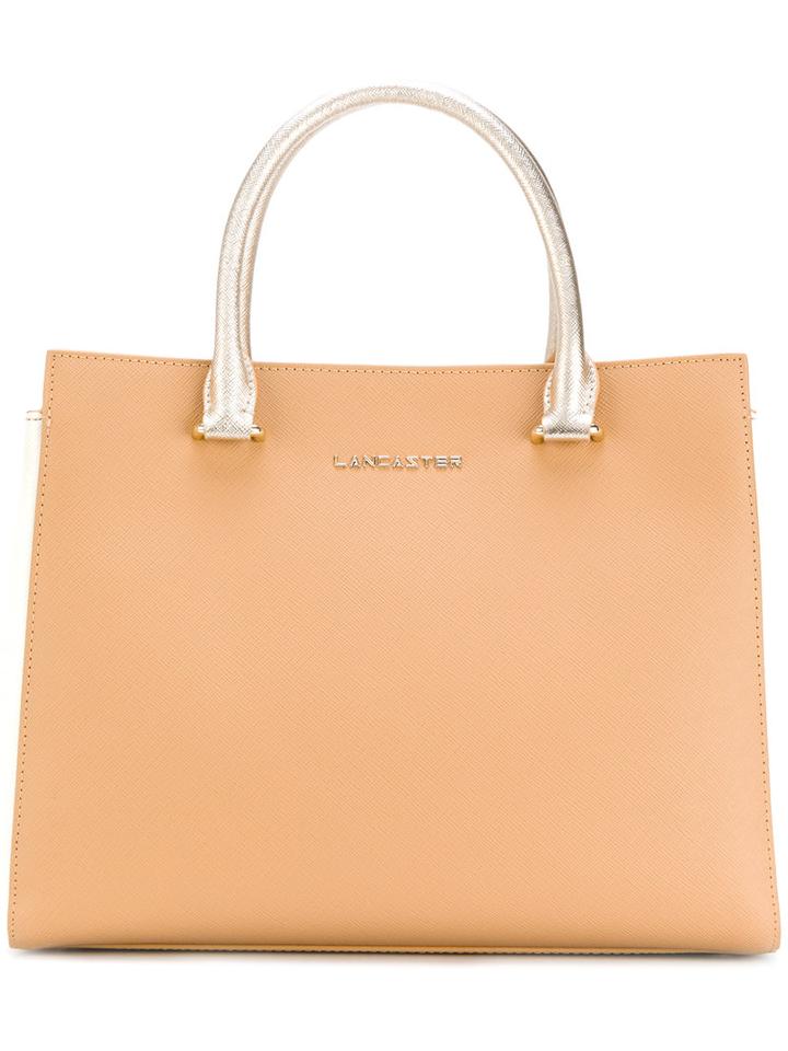 Lancaster - Block Panel Tote - Women - Leather - One Size, Nude/neutrals, Leather