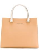 Lancaster - Block Panel Tote - Women - Leather - One Size, Nude/neutrals, Leather