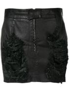 Almaz Distressed Mini Skirt - Black