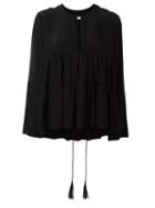 Chloé Tiered Blouse, Women's, Size: 34, Black, Silk