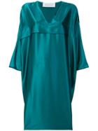 Gianluca Capannolo Satin V-neck Dress - Blue
