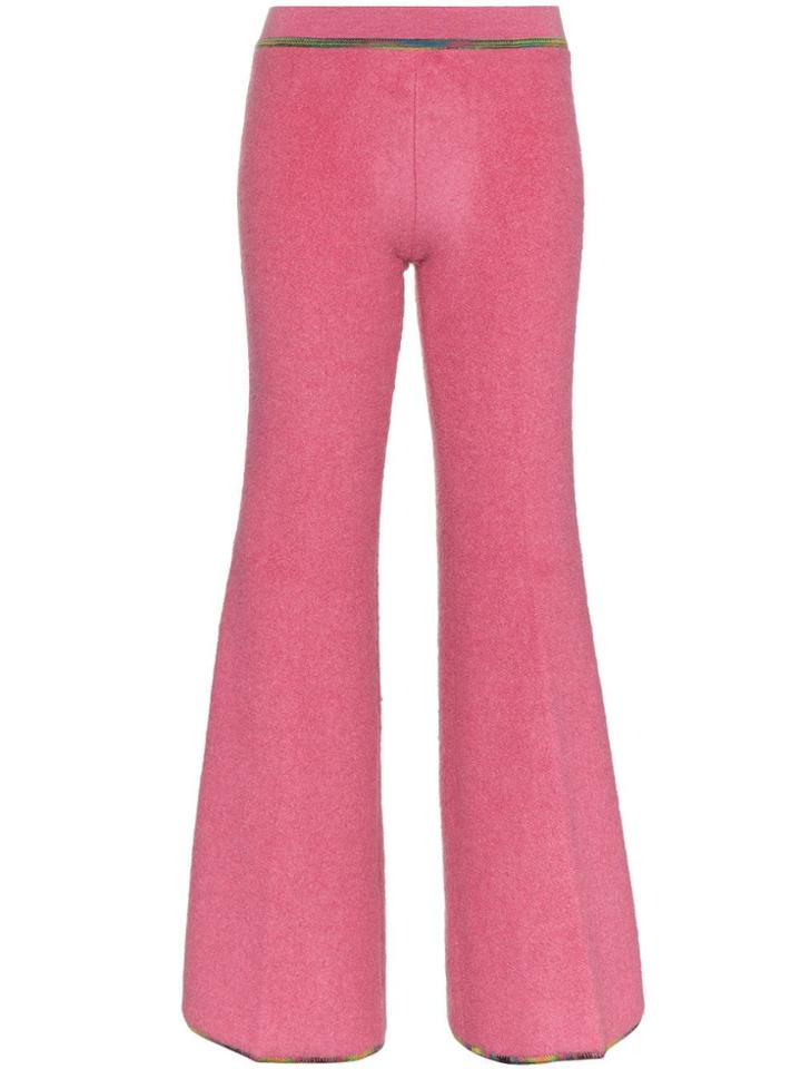 Missoni Low-waisted Wool Blend Flare Trousers - Pink