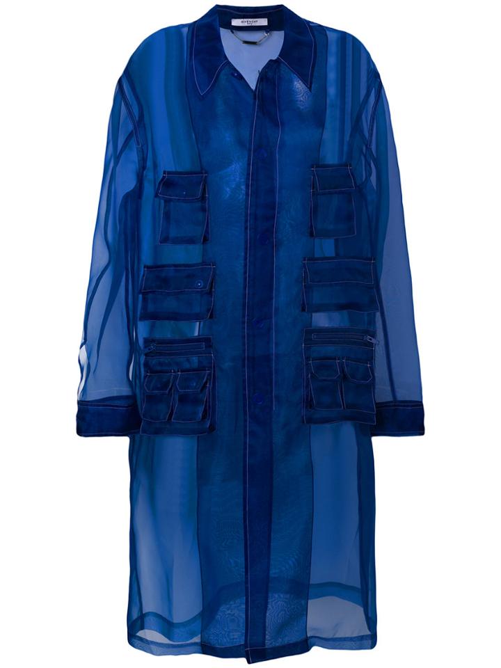 Givenchy Transparent Trench Coat - Blue