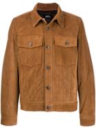 A.p.c. Buttoned Leather Jacket - Brown