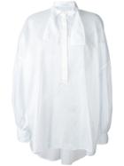 Ermanno Scervino - Tied Neck Sheer Shirt - Women - Cotton - 44, White, Cotton
