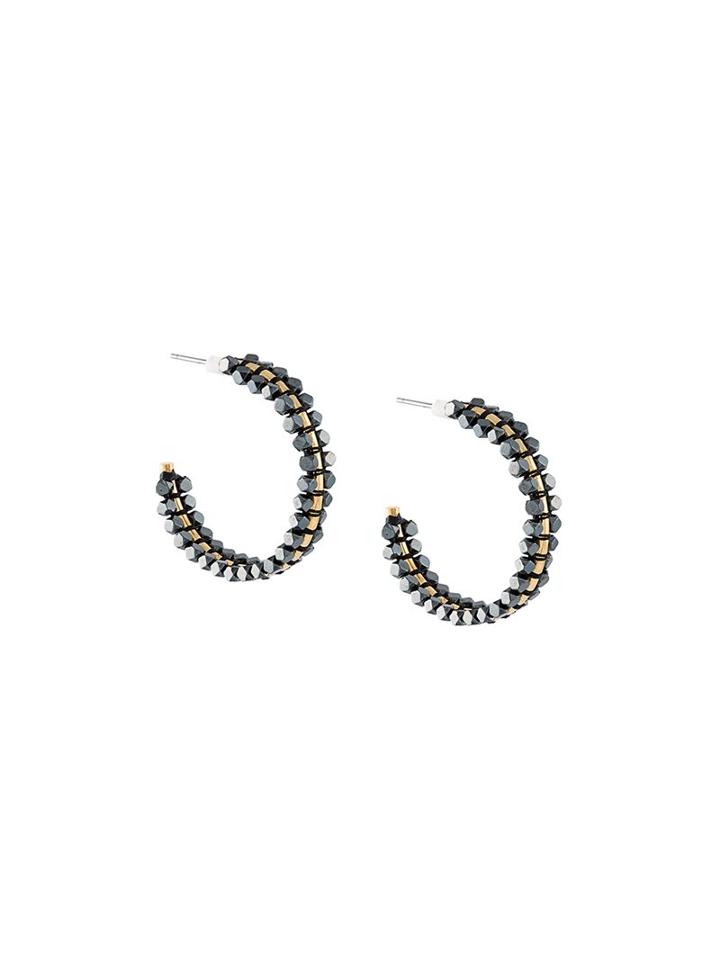 Isabel Marant Half Circle Hoop Earrings, Women's, Black