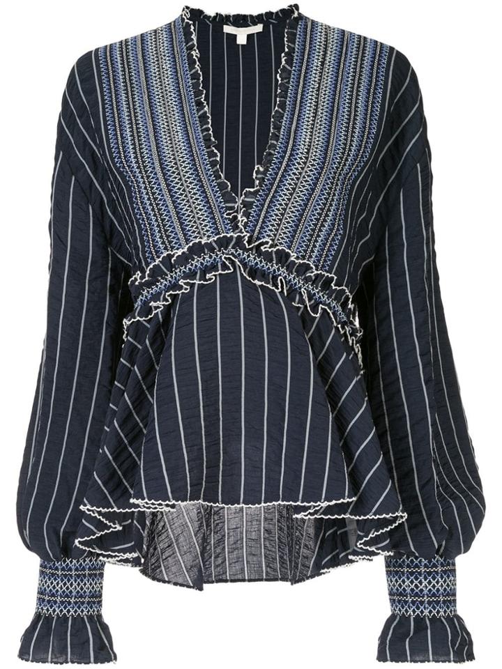 Jonathan Simkhai Ruffle Design Blouse - Blue