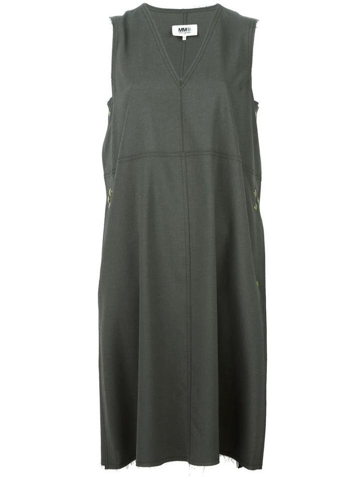 Mm6 Maison Margiela Panelled Dress, Women's, Size: 40, Green, Polyester/spandex/elastane/virgin Wool