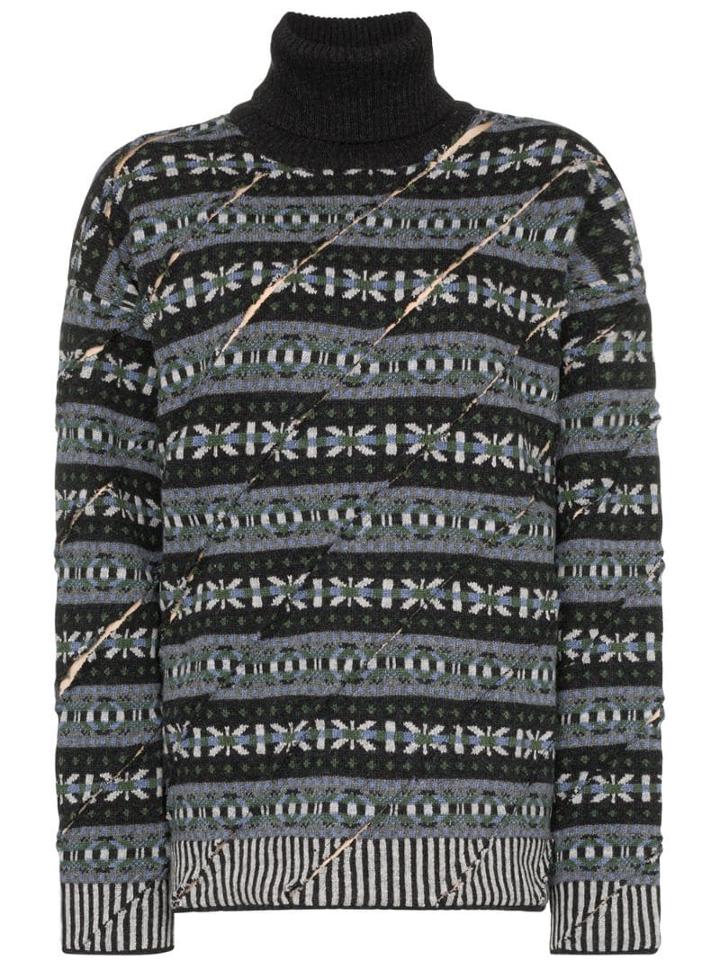 Y/project Printed Roll Neck Sweater - Grey