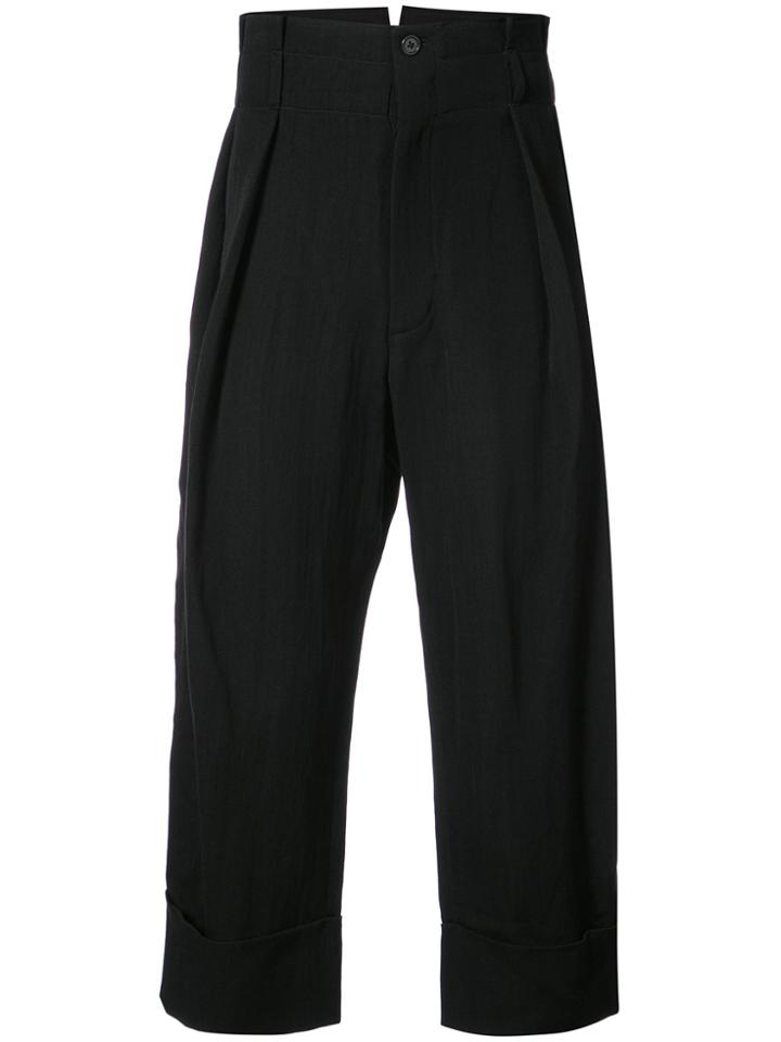 Ann Demeulemeester Mustang Cropped Trousers - Black