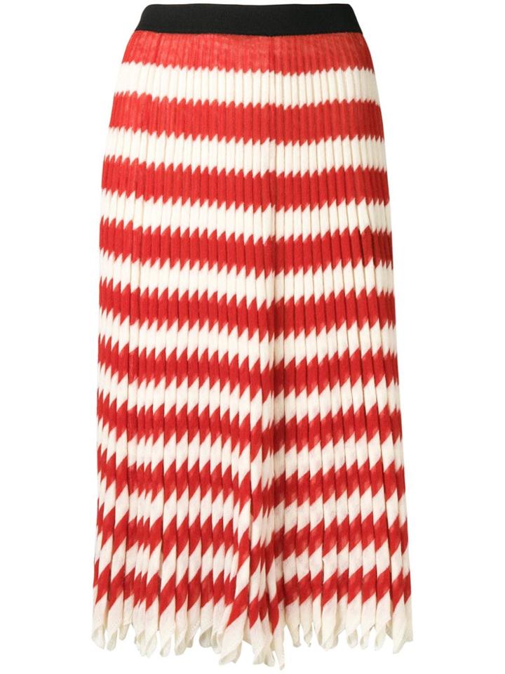 Calvin Klein 205w39nyc Striped Pleated Skirt - Red
