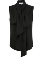 Carolina Herrera Long Tied Blouse, Women's, Size: 10, Black, Silk