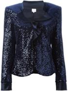 Armani Collezioni Ruffle Detail Sequined Jacket