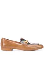 Madison. Maison Snakeskin Embossed Loafers - Brown