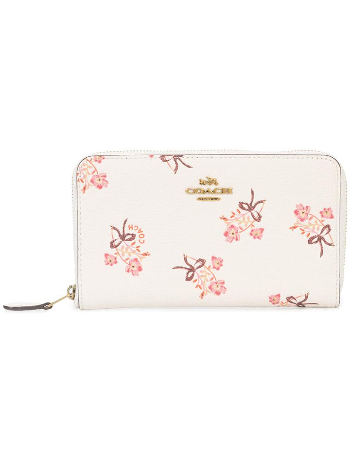 Coach Floral Bow Medium Wallet - White