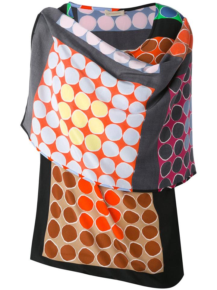 Wunderkind - Draped Circle Print Top - Women - Silk - 36, Silk