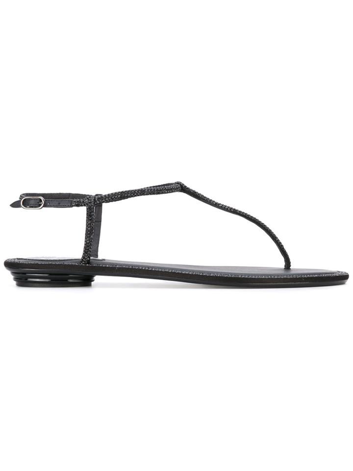 René Caovilla Thong Sandals - Black