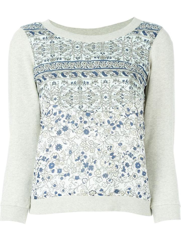 See By Chloé Boho Floral Print Panel Sweatshirt