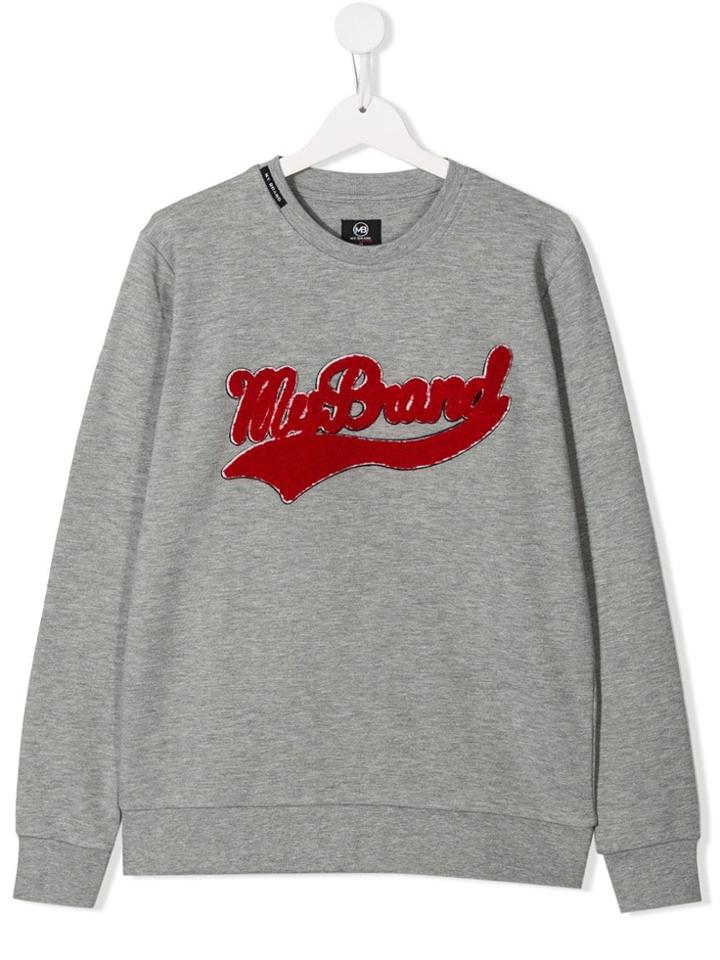 My Brand Kids Terry Patch Logo Sweatshirt - Grey