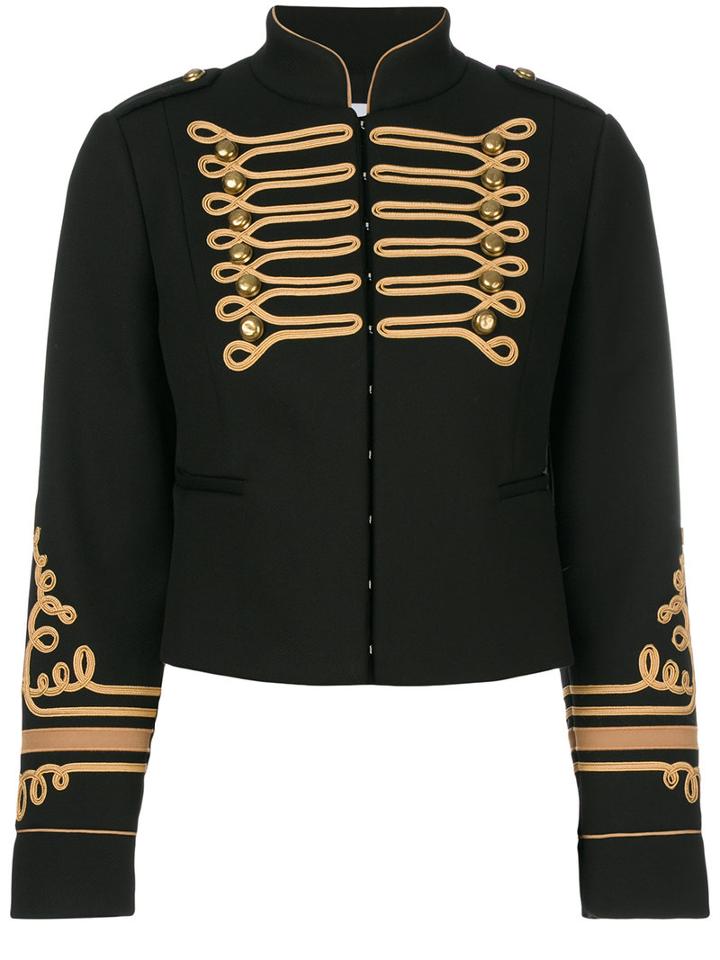 Red Valentino - Cropped Band Jacket - Women - Polyester/spandex/elastane/acetate/viscose - 40, Black, Polyester/spandex/elastane/acetate/viscose