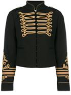 Red Valentino - Cropped Band Jacket - Women - Polyester/spandex/elastane/acetate/viscose - 40, Black, Polyester/spandex/elastane/acetate/viscose