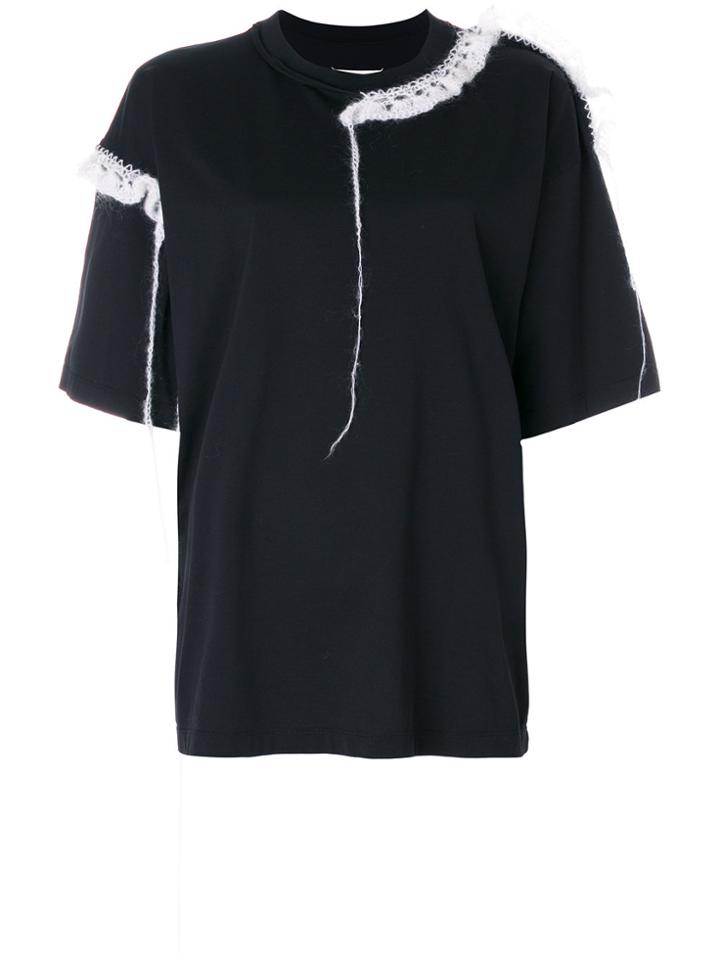 Maison Margiela T-shirt With Mohair Embellishment - Black