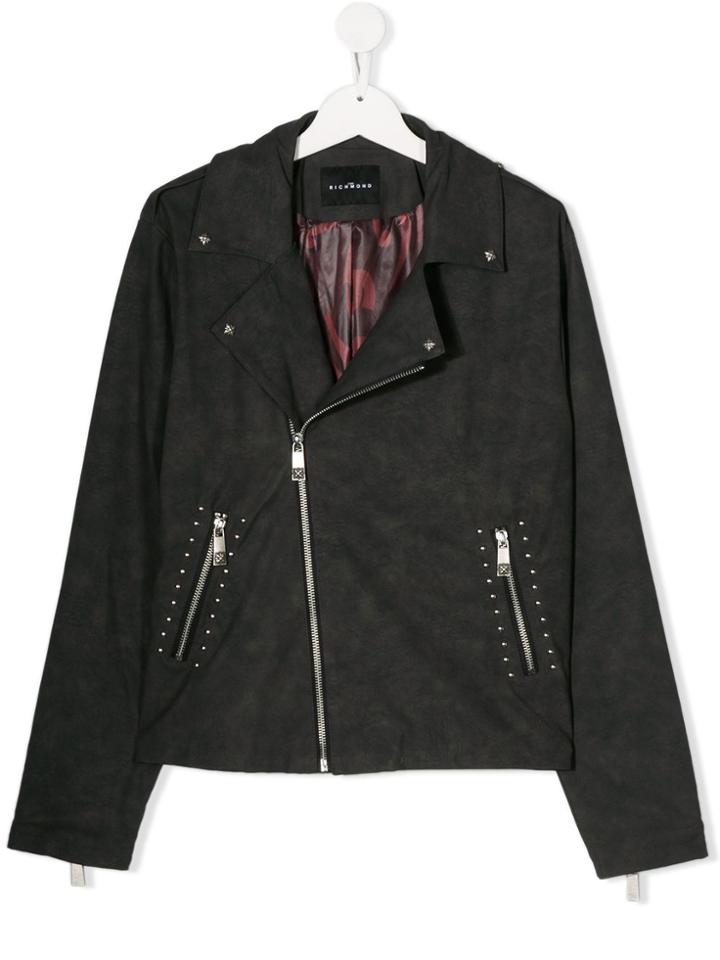 John Richmond Junior Teen Studded Biker-style Jacket - Grey