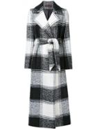 Martin Grant Checked Belted Coat, Women's, Size: 40, White, Mohair/alpaca/virgin Wool/polyamide