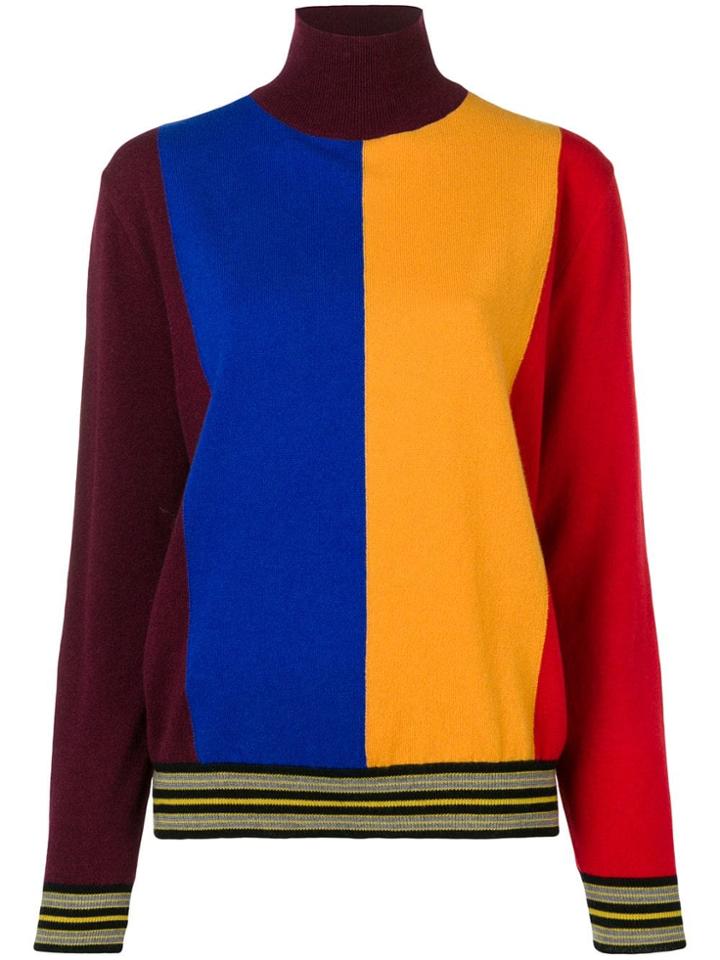 Marni Colour-block Turtleneck Jumper - Yellow