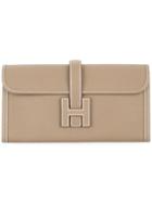 Hermès Vintage Jige Elan H Logos Clutch Hand Bag - Brown