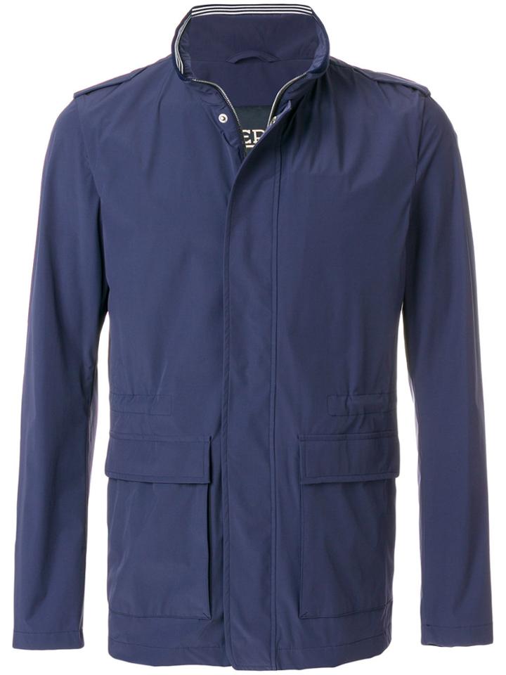 Herno Striped Detail Lightweight Jacket - Blue