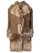 S.w.o.r.d 6.6.44 Oversized Collar Shearling Coat - Nude & Neutrals