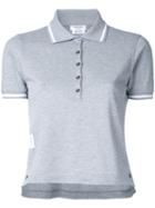 Thom Browne - Striped Collar Polo Shirt - Women - Cotton - 42, Grey, Cotton