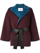 Fendi Belted Wrap Coat, Women's, Size: 44, Pink/purple, Silk/cashmere