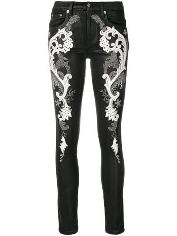 Roberto Cavalli Baroque Embroidered Jeans - Black