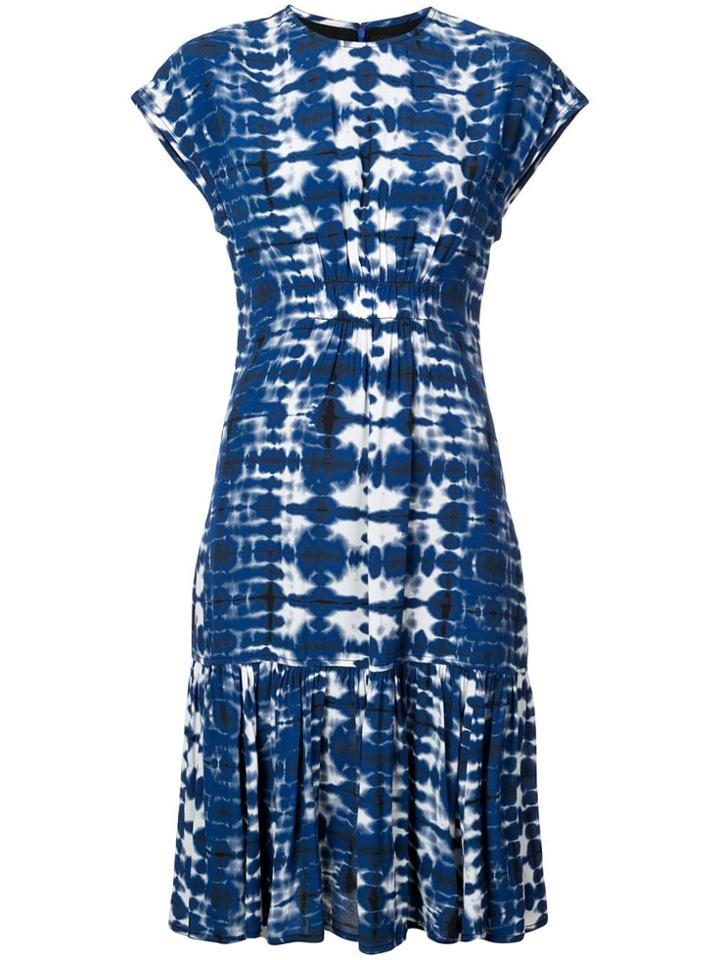 Proenza Schouler Tie Dye Short Sleeve Dress - Blue