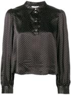 Ganni Half Buttoned Cropped Shirt - Black