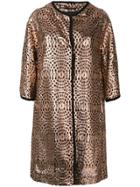 Herno Patterned Single-breasted Coat - Pink