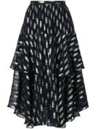 Love Shack Fancy Printed Full Skirt - Blue