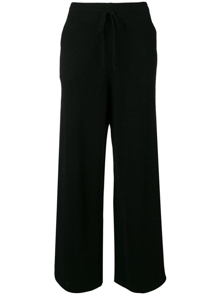 N.peal Knitted Wide-leg Trousers - Black