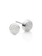 Monica Vinader Fiji Button Stud Diamond Earrings - Silver