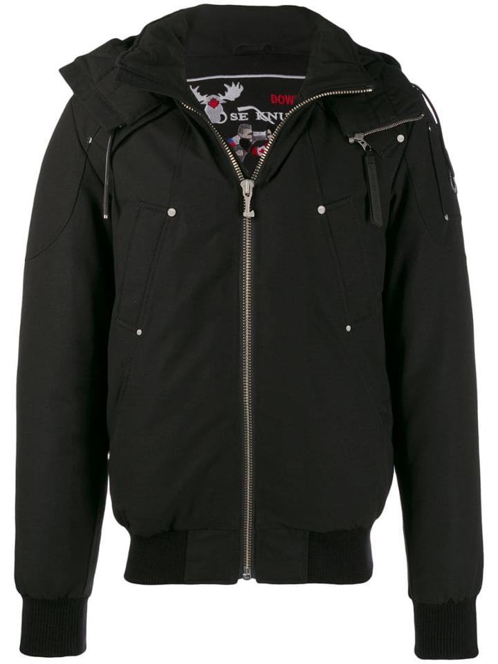 Moose Knuckles Hooded Down Jacket - Black