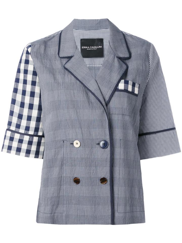Erika Cavallini Checked Blazer - Blue