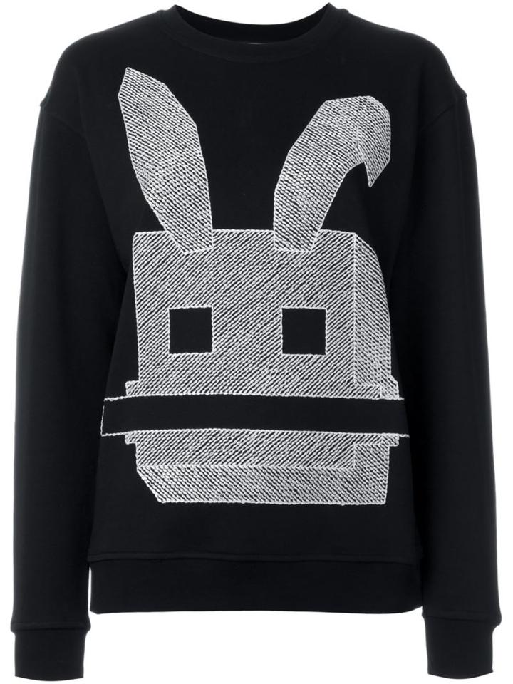Mcq Alexander Mcqueen Massai Bunny Print Sweatshirt, Women's, Size: Large, Black, Cotton