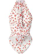 Self-portrait Floral Print Swimsuit - Neutrals